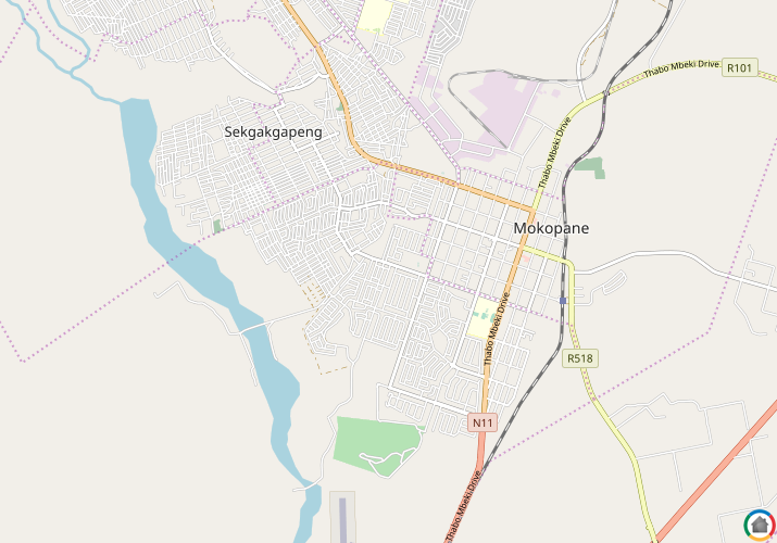 Map location of Impala Park (Mokopane)